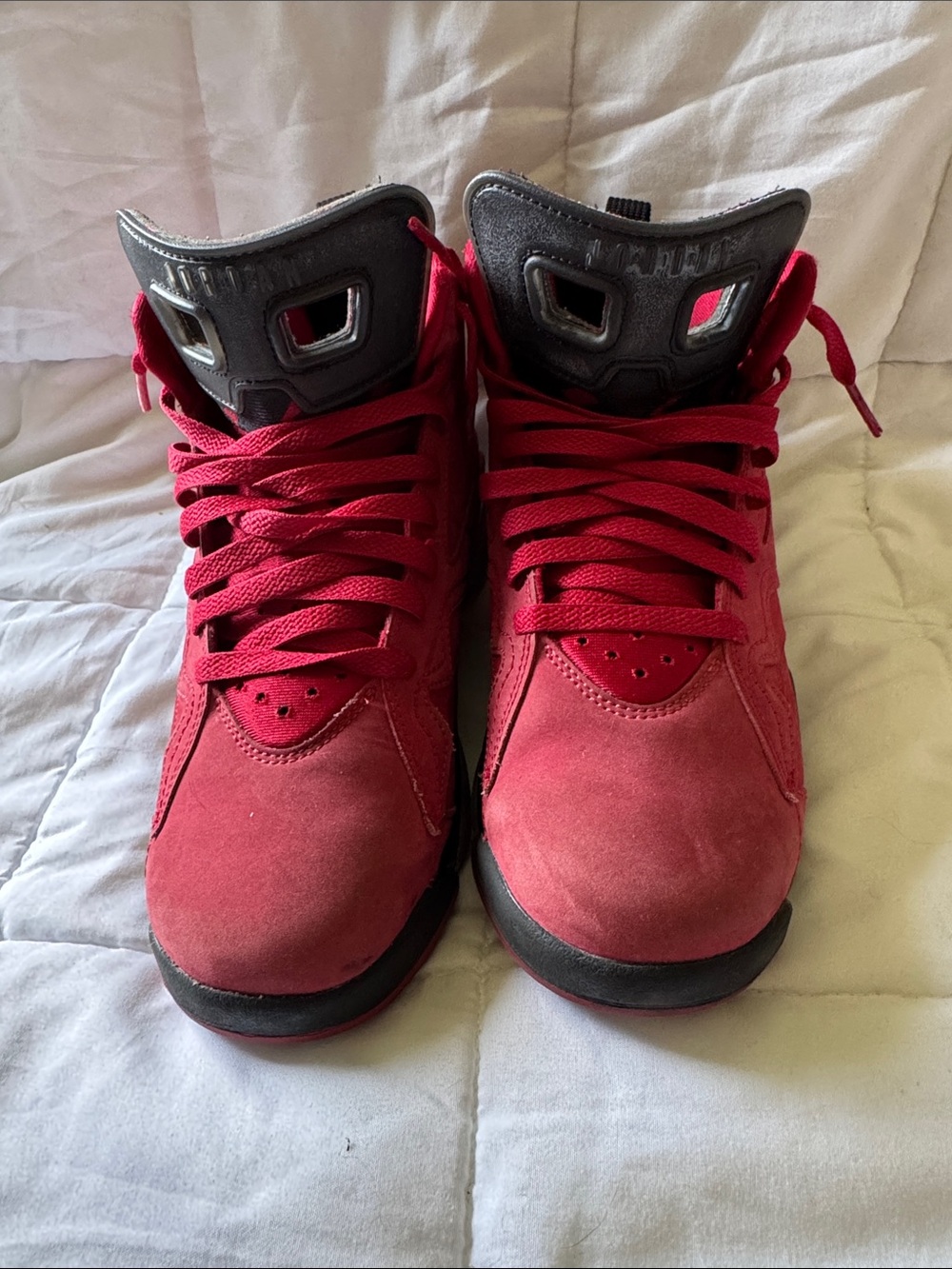 Jordan Kids Red and Black Sneakers